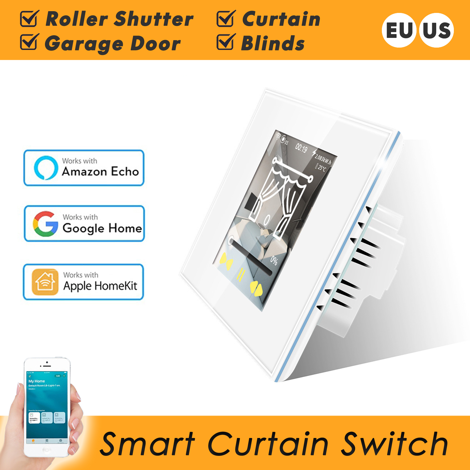 Smart Home Apple - LCD WiFi Smart Curtain Switch for