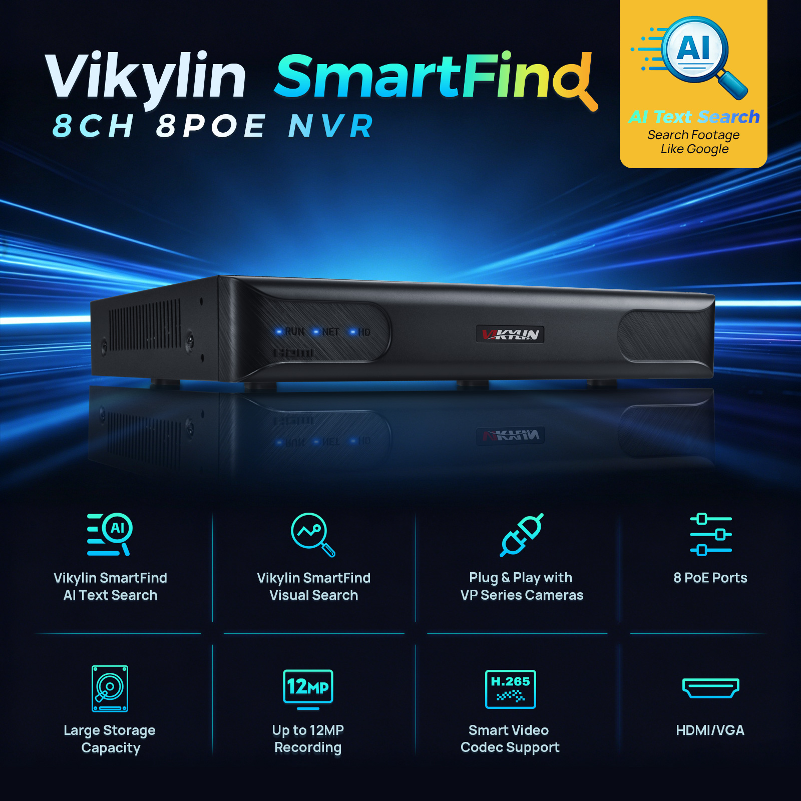 Smart Home Cctv Camera - Vikylin 4K NVR UP to 12MP