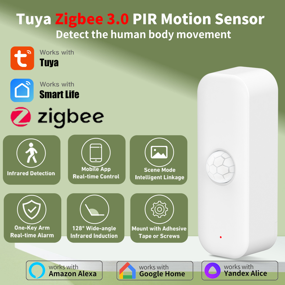 Zigbee Motion Sensor - Tuya Zigbee 3.0 PIR Smart Motion