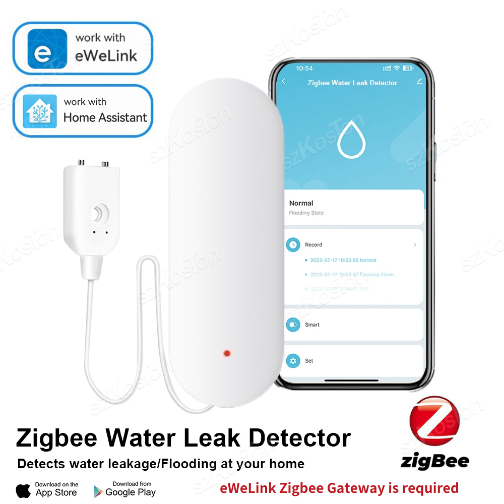 Zigbee Gateway - ZigBee 3.0 Water Leakage Sensor Flood