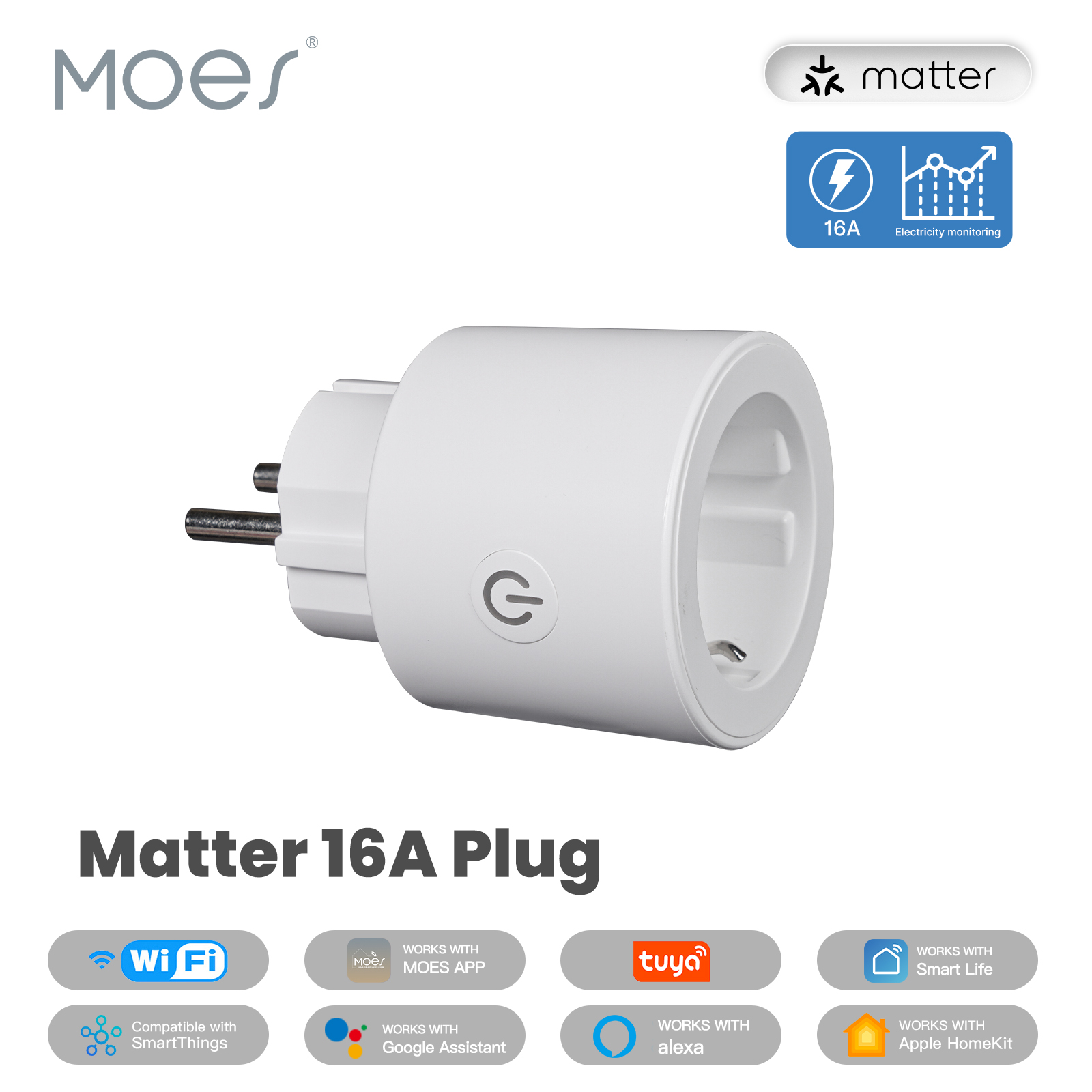 MOES Smart EU/US/UK Plug Matte - Smart Home Apple 리뷰 및 가격
