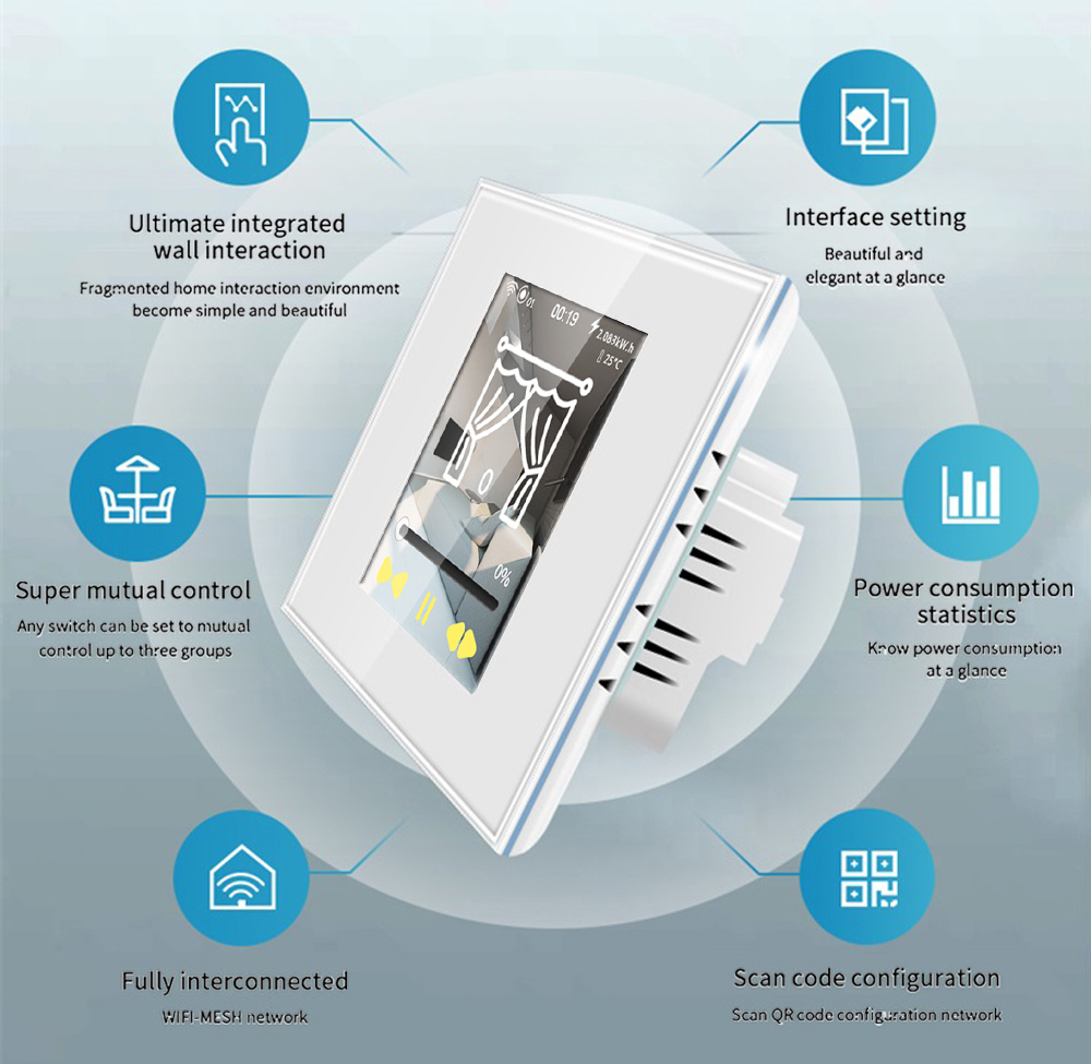 LCD WiFi Smart Curtain Switch  - Smart Home Apple 리뷰 및 가격