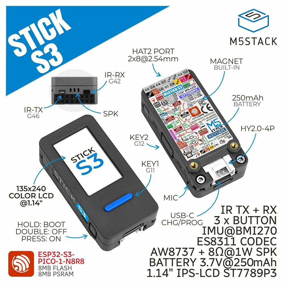 M5Stack M5StickS3 ESP32-S3 IoT - Smart Home Monitor 리뷰 및 가격