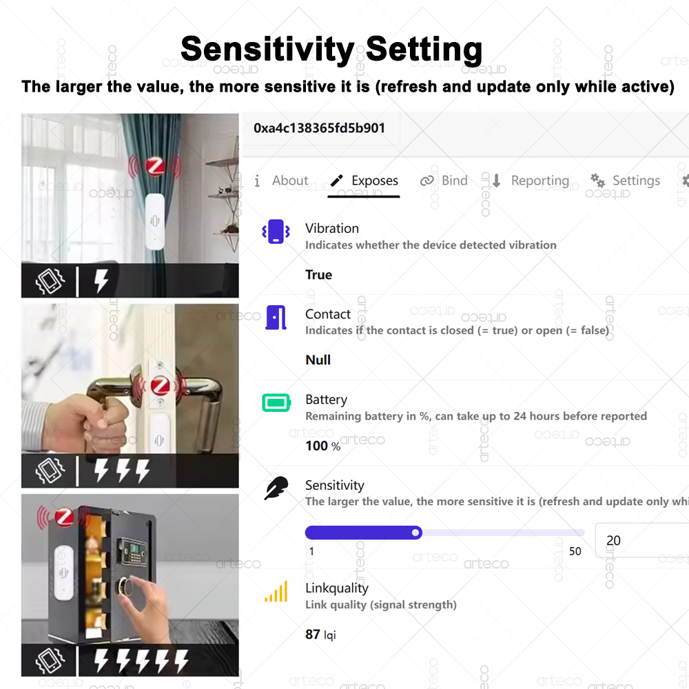 ZigBee Smart Vibration Sensor  - Smart Home Monitor 리뷰 및 가격