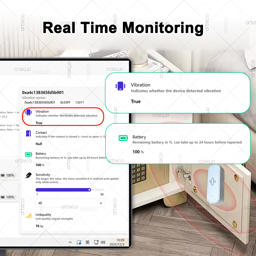 ZigBee Smart Vibration Sensor  - Smart Home Monitor 리뷰 및 가격