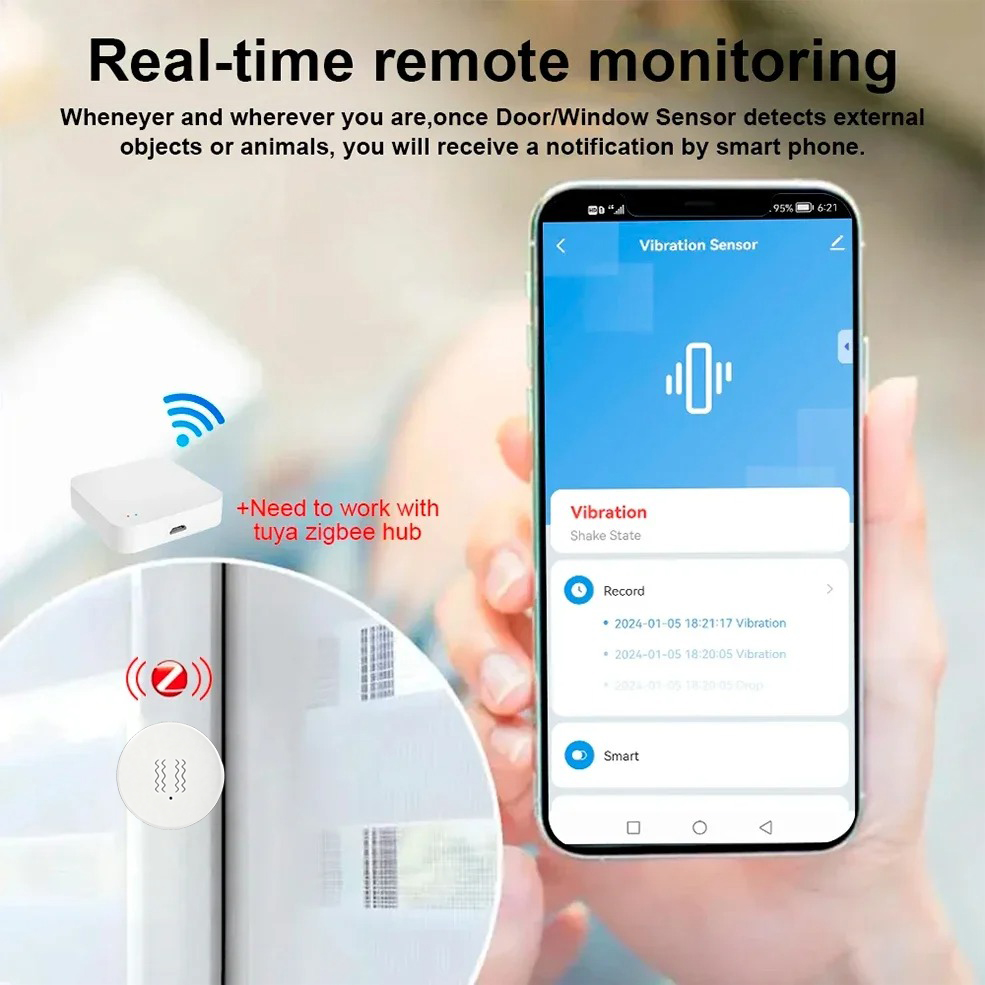 Tuya ZigBee Smart Vibration &  - Smart Home Monitor 리뷰 및 가격