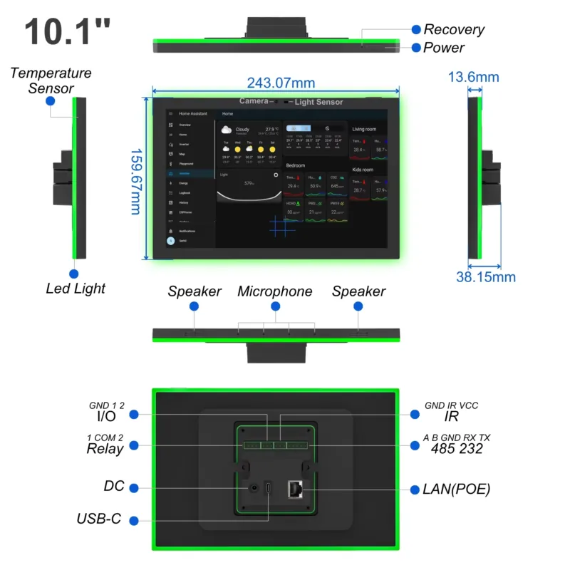 Home Assistant 10.1 Inch Andro - Zigbee Gateway 리뷰 및 가격